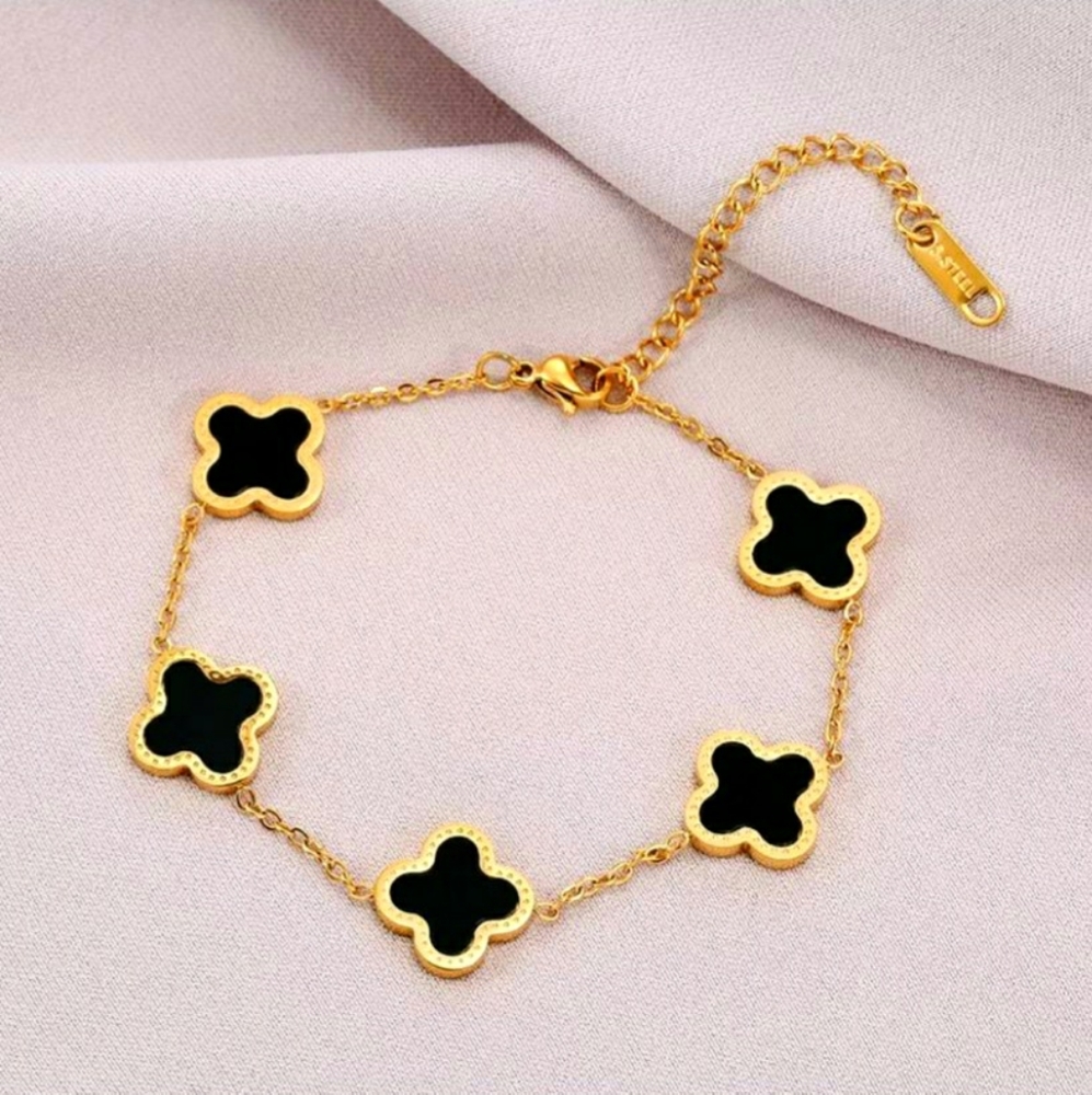18k gold vintage 5 motifs bracelet